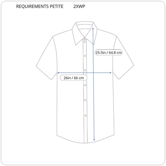 Requirements Petite Womens Shirt 2XWP Roll Tab Sleeve Button Up Embroider BRO74E - Picture 2 of 8